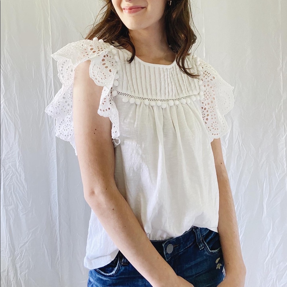 J. Crew Eyelet Top